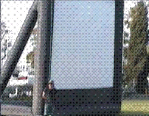 15 X 20 foot Screen in a frame over 20 feet high